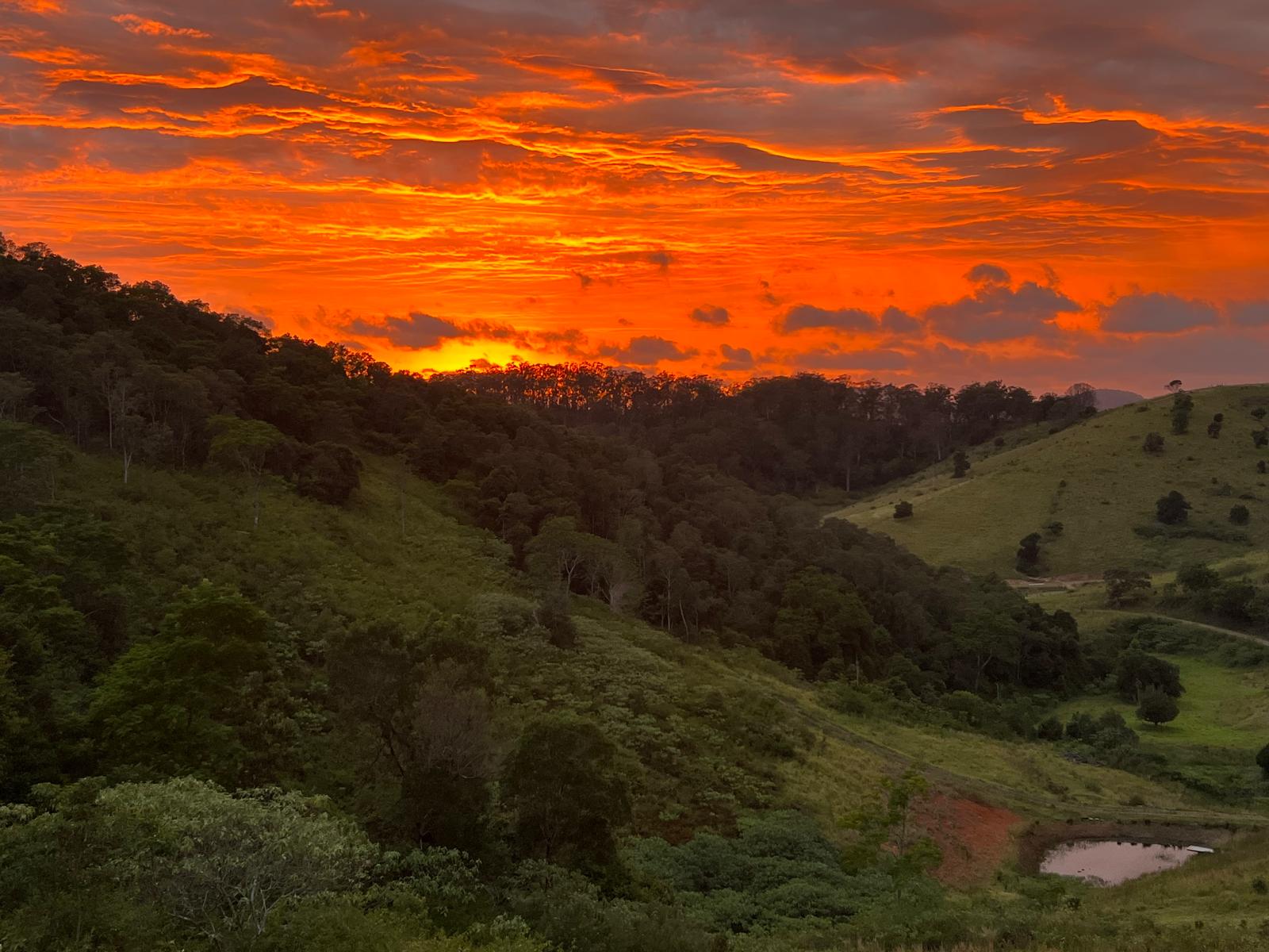 Sunset over the Barrington hinterland hills